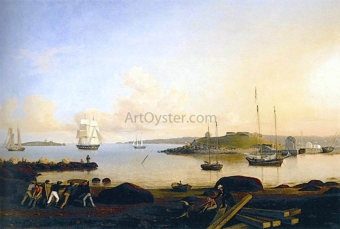  Fitz Hugh Lane The Island and Fort of Ten Pound, Gloucester - Hand Painted Oil Painting