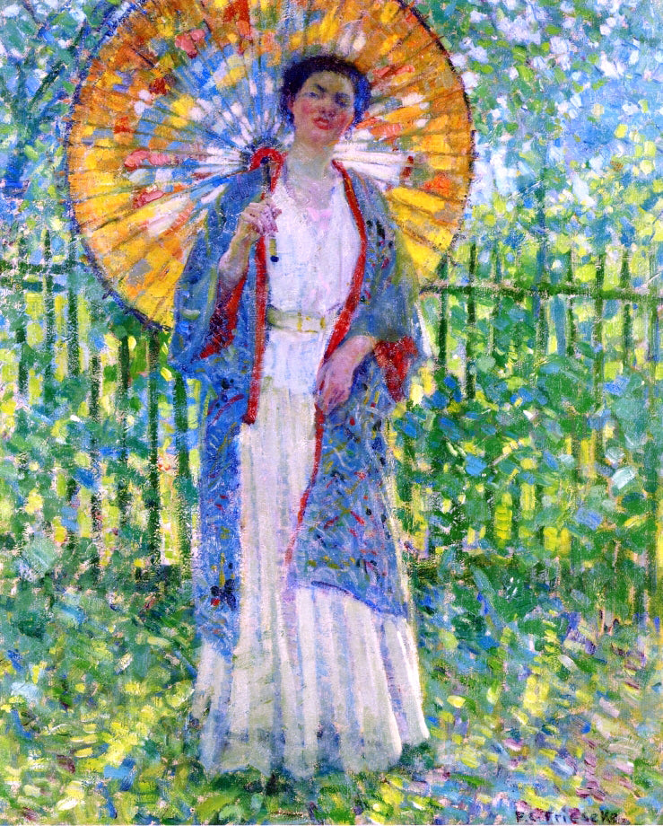  Frederick Carl Frieseke The Japanese Parasol - Hand Painted Oil Painting