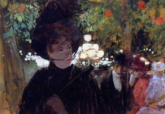  Jean-Louis Forain The Jardin de Paris - Hand Painted Oil Painting