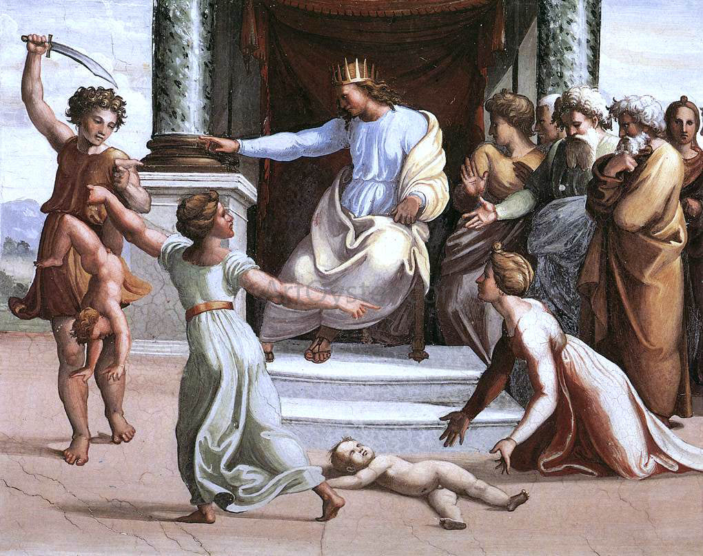  Raphael The Judgment of Solomon (Loggia on the second floor, Palazzi Pontifici, Vatican) - Hand Painted Oil Painting