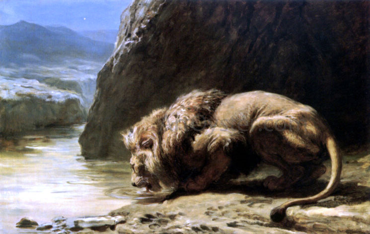  Briton Riviere The King Drinks - Hand Painted Oil Painting