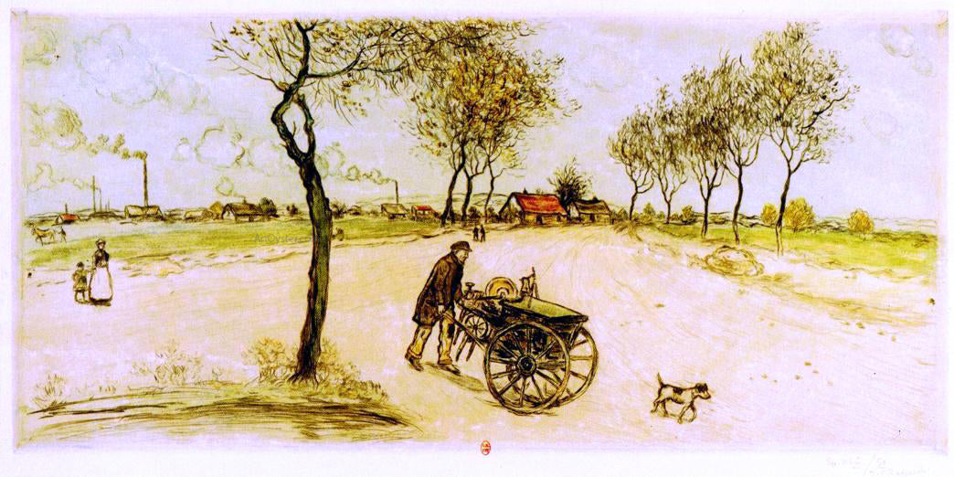  Jean-Francois Raffaelli The Knife Sharpener - Hand Painted Oil Painting