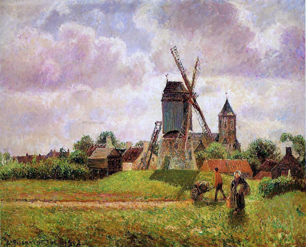  Camille Pissarro The Knocke Windmill, Belgium - Hand Painted Oil Painting