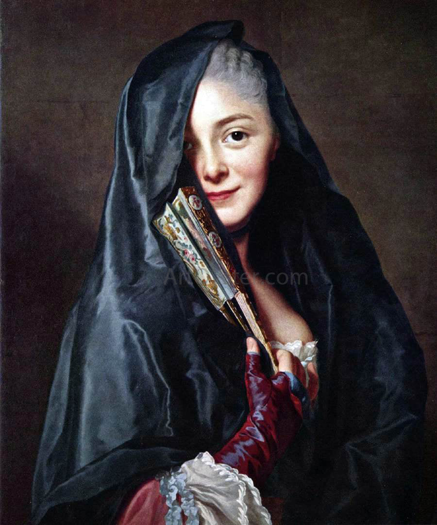  Alexander Roslin The Lady with a Fan (The Artist's Wife) - Hand Painted Oil Painting