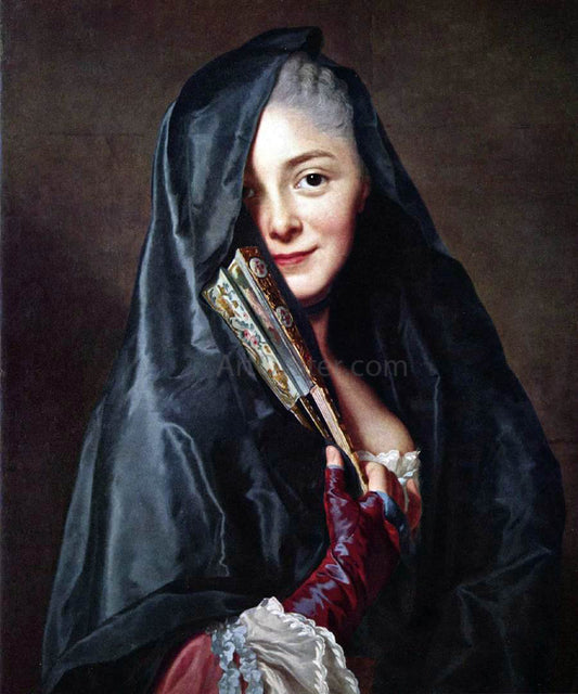  Alexander Roslin The Lady with a Fan (The Artist's Wife) - Hand Painted Oil Painting