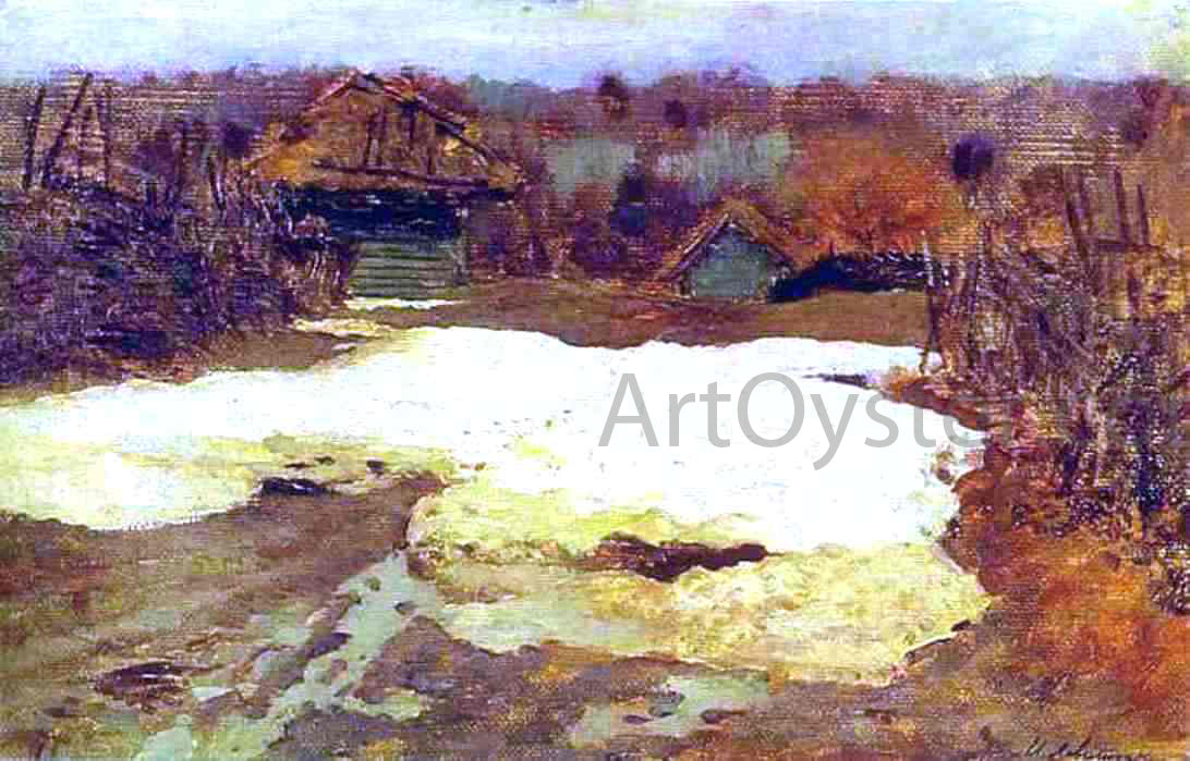  Isaac Ilich Levitan The Last Snow, Savvina Sloboda, Study - Hand Painted Oil Painting