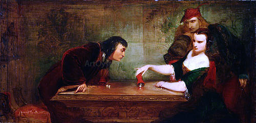  Charles Robert Leslie The Last Throw - Hand Painted Oil Painting