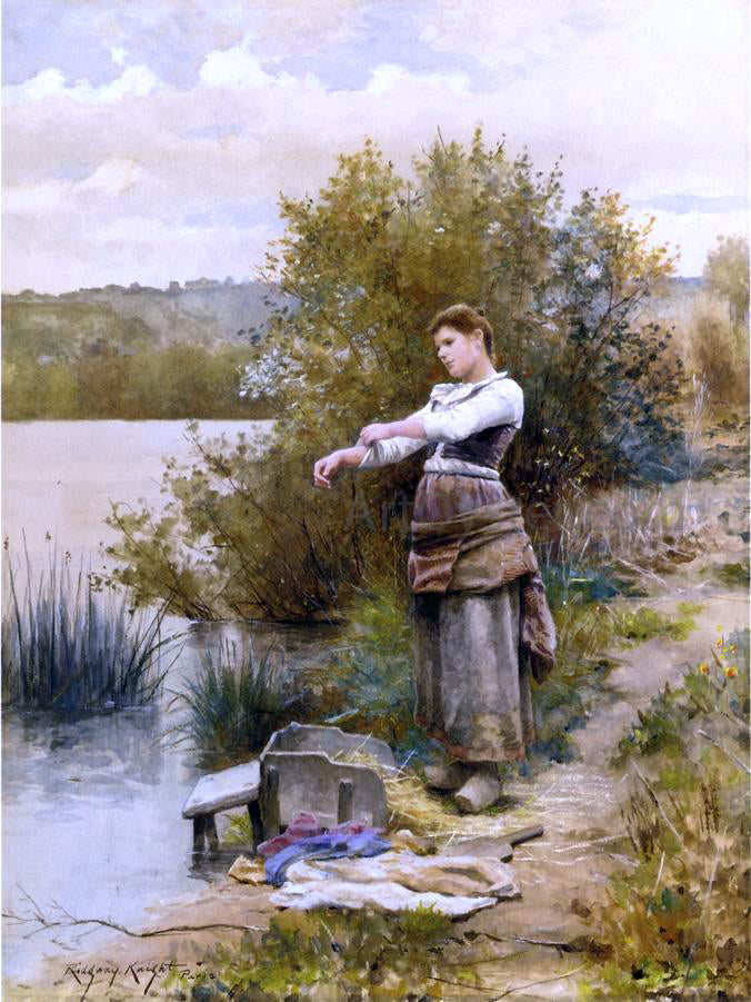  Daniel Ridgway Knight The Laundress - Hand Painted Oil Painting