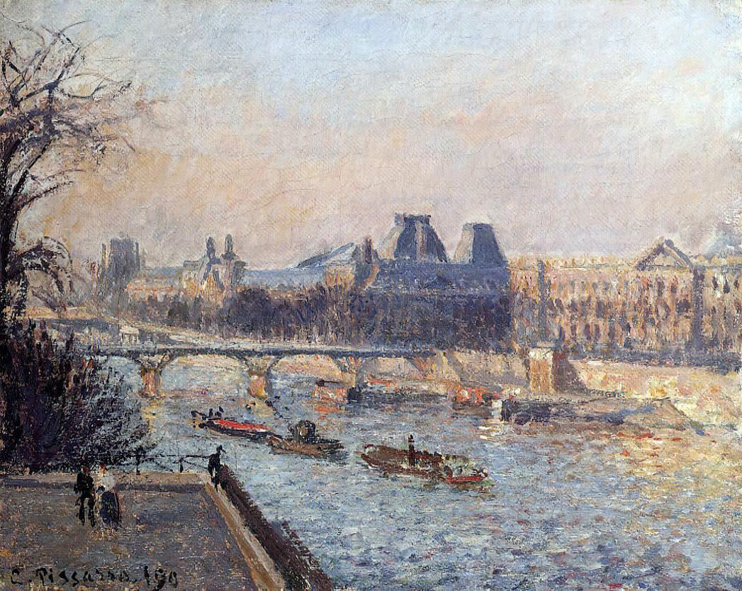  Camille Pissarro The Louvre, Afternoon - Hand Painted Oil Painting