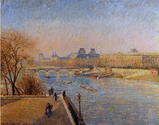  Camille Pissarro The Louvre: Winter Sunshine, Morning - Hand Painted Oil Painting
