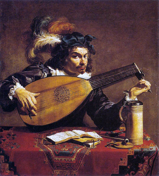  Theodoor Rombouts The Lute Player - Hand Painted Oil Painting