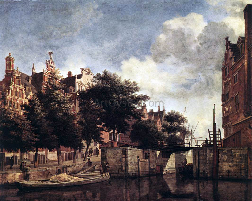  Jan Van der Heyden The Martelaarsgracht in Amsterdam - Hand Painted Oil Painting