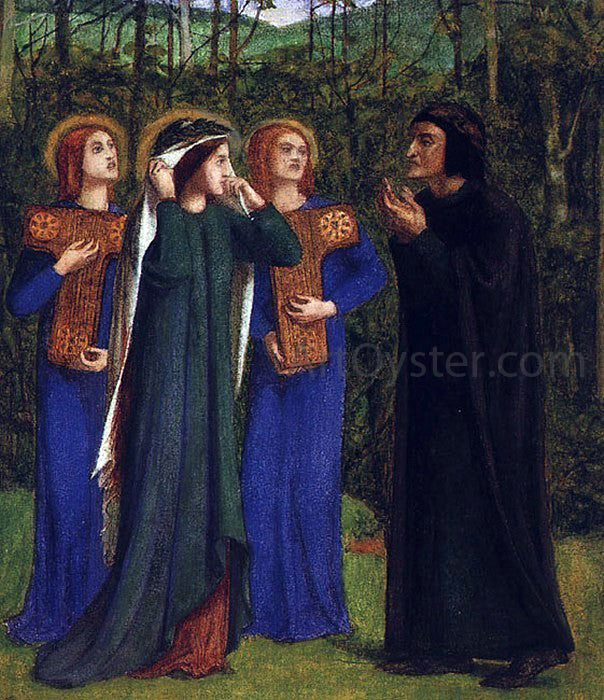  Dante Gabriel Rossetti The Meeting of Dante and Beatrice in Paradise - Hand Painted Oil Painting