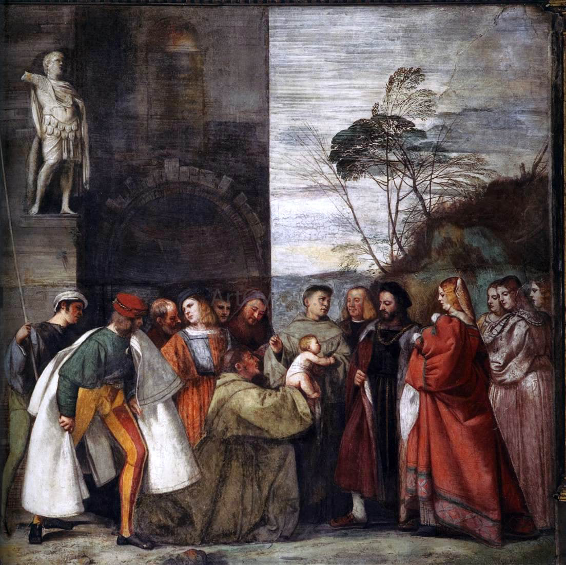  Titian The Miracle of the Newborn Child - Hand Painted Oil Painting