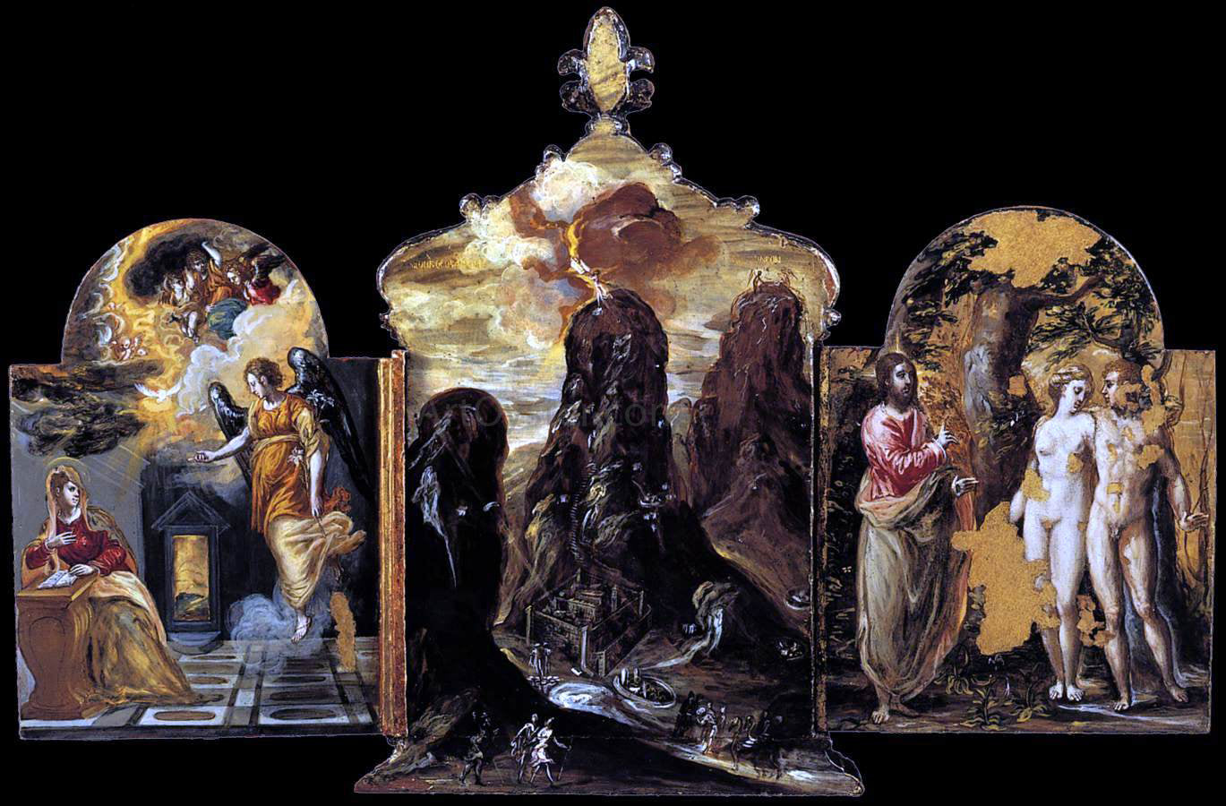  El Greco The Modena Triptych (back panels) - Hand Painted Oil Painting