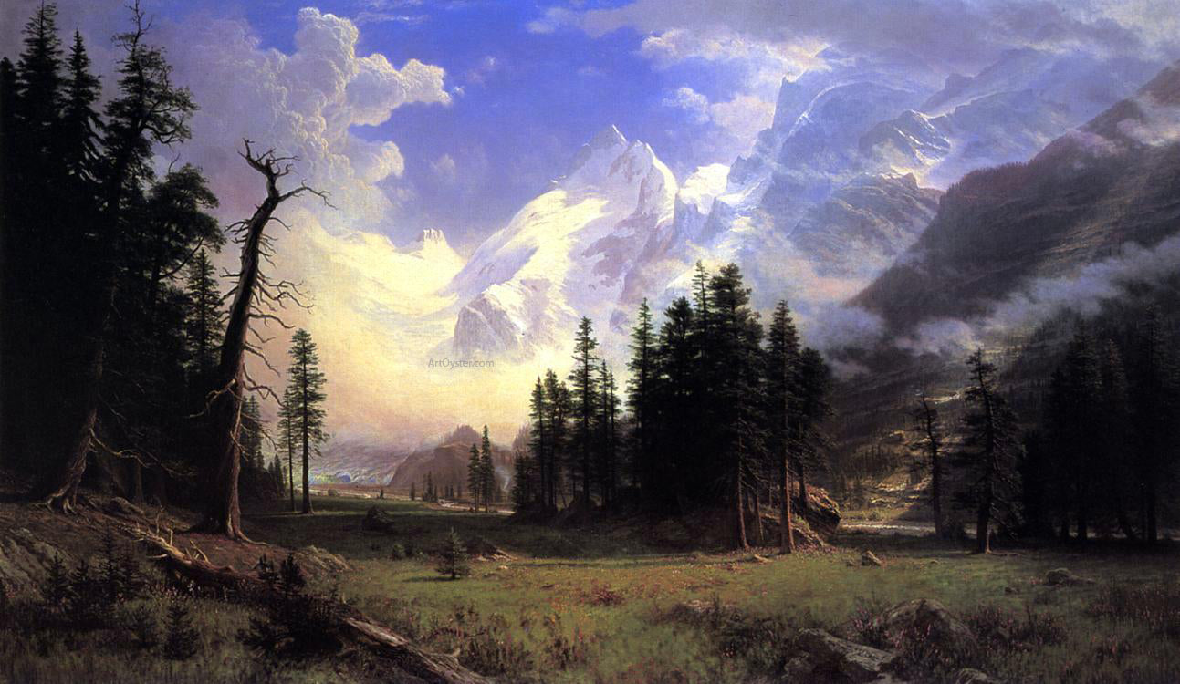  Albert Bierstadt The Morteratsch Glacier, Upper Engadine Valley, Pontresina - Hand Painted Oil Painting