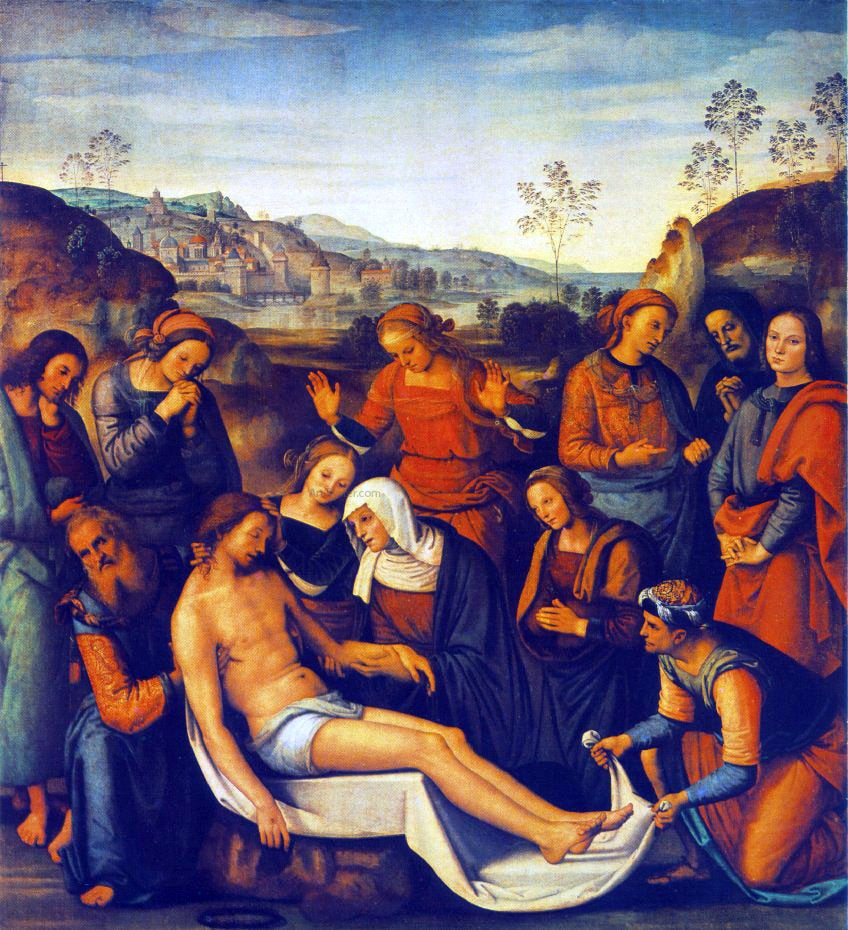  Pietro Perugino The Mourning of the Dead Christ (Deposition) - Hand Painted Oil Painting