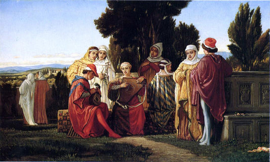  Elihu Vedder The Music Party - Hand Painted Oil Painting