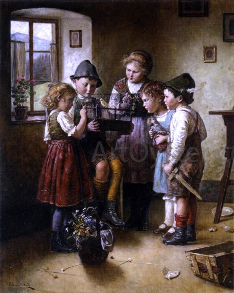  Etienne Adolphe Piot The New Pet - Hand Painted Oil Painting