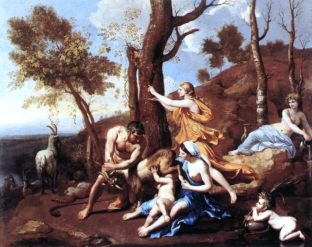  Nicolas Poussin The Nurture of Jupiter - Hand Painted Oil Painting