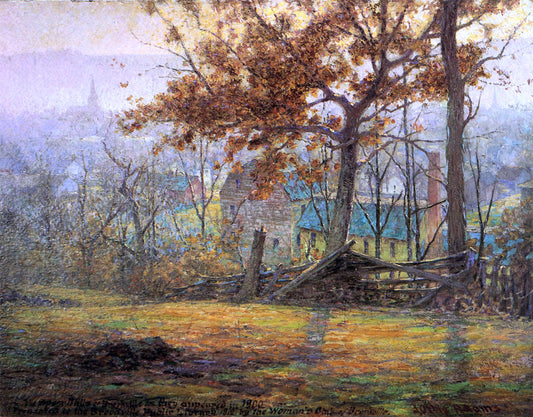  John Ottis Adams The Old Mills of Brookville - Hand Painted Oil Painting