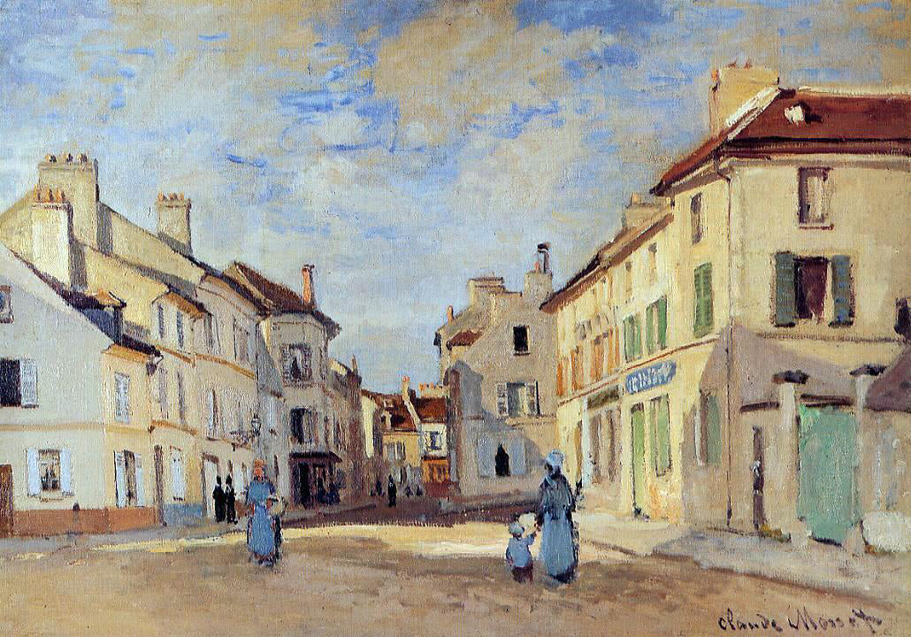  Claude Oscar Monet The Old Rue de la Chaussee, Argenteuil - Hand Painted Oil Painting