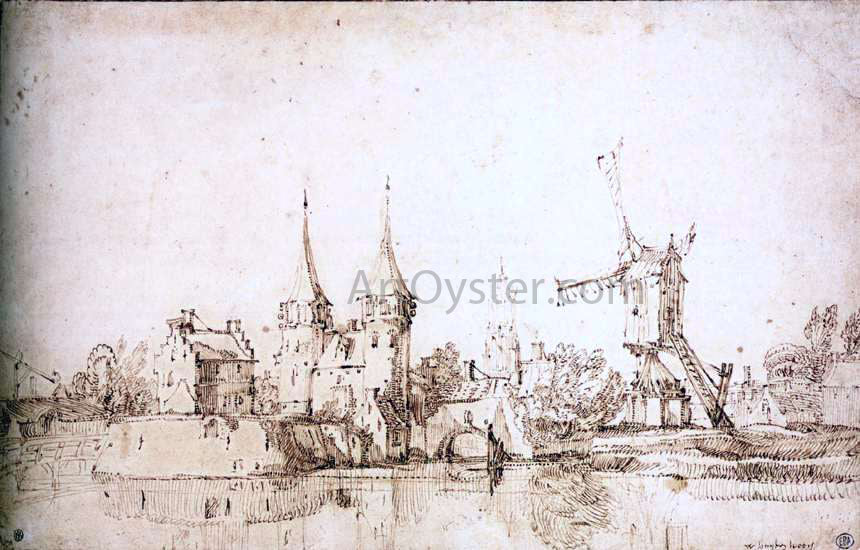  II Jan Van de Velde The Oostpoort (East Gate) at Delft - Hand Painted Oil Painting