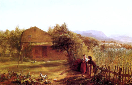  Jerome B. Thompson The Open Gate (also known as Flirtation) - Hand Painted Oil Painting