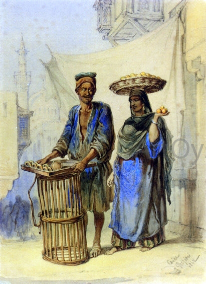  Count Amadeo Preziosi The Orange Seller, Cairo - Hand Painted Oil Painting