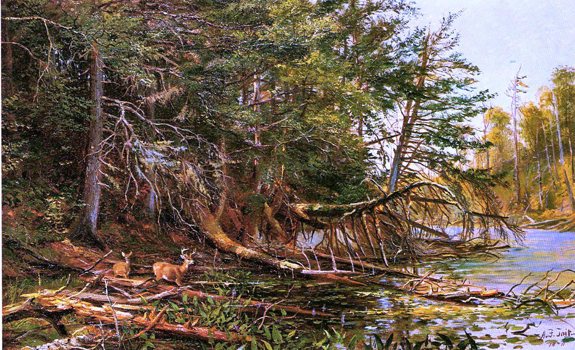  Arthur Fitzwilliam Tait The Outlet of St. Regis Lake - Hand Painted Oil Painting