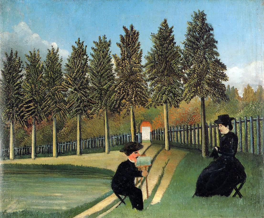  Henri Rousseau The Painter and His Wife - Hand Painted Oil Painting