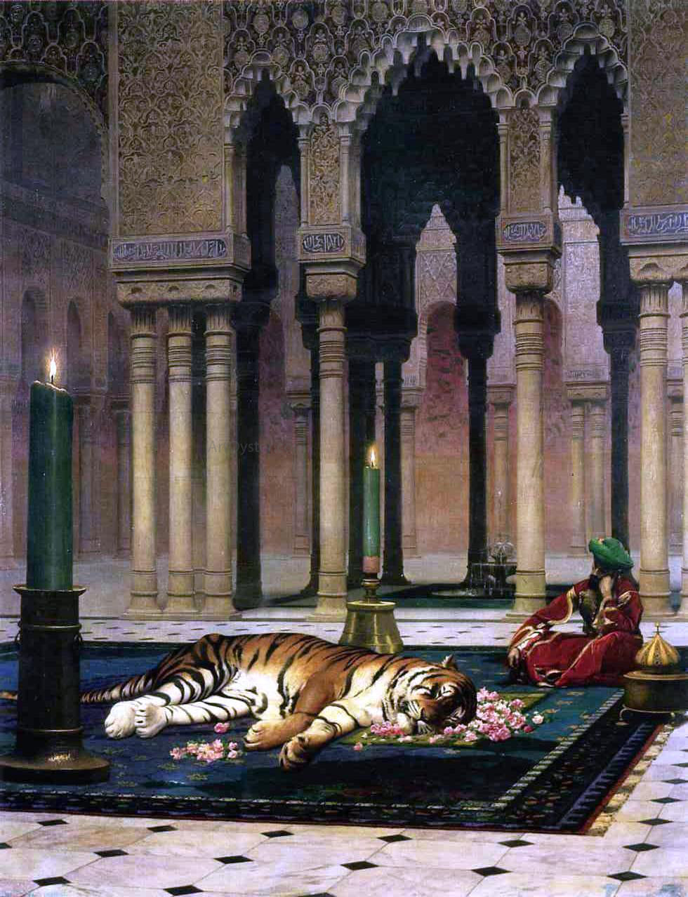  Jean-Leon Gerome The Pasha's Sorrow (also known as Dead Tiger) - Hand Painted Oil Painting