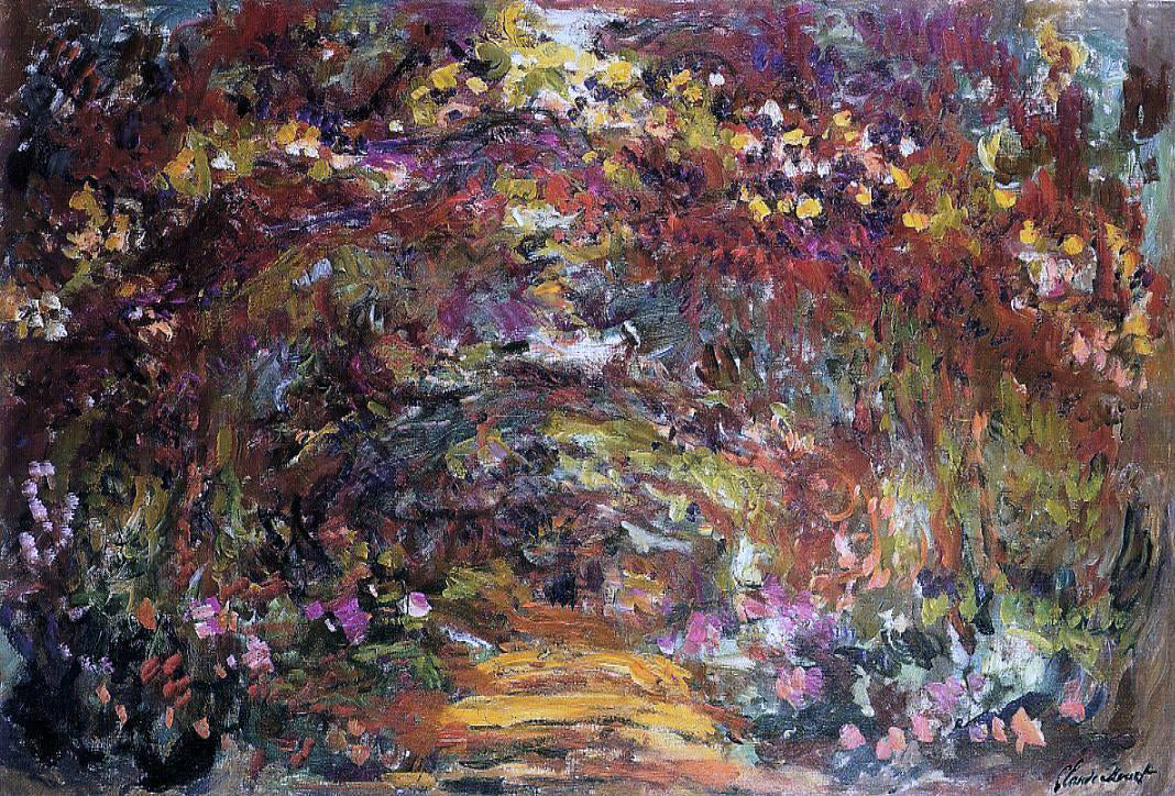  Claude Oscar Monet The Path Under the Rose Trellises, Giverny - Hand Painted Oil Painting