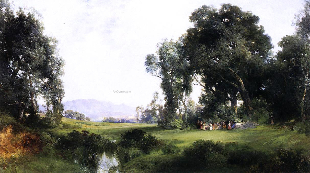  Thomas Moran The Picnic - Hand Painted Oil Painting