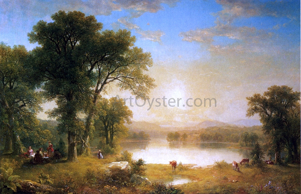  Asher Brown Durand The Picnic, Bolton, New York - Hand Painted Oil Painting