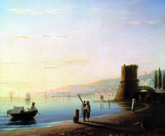  Ivan Constantinovich Aivazovsky The pier in Feodosia - Hand Painted Oil Painting