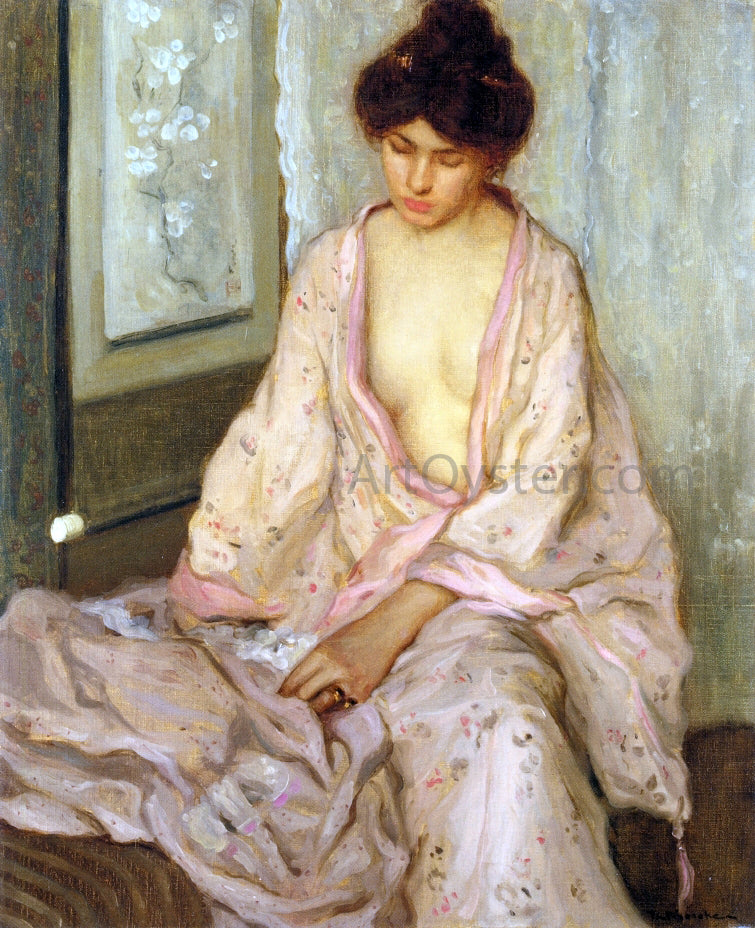  Frederick Carl Frieseke The Pink Kimono - Hand Painted Oil Painting