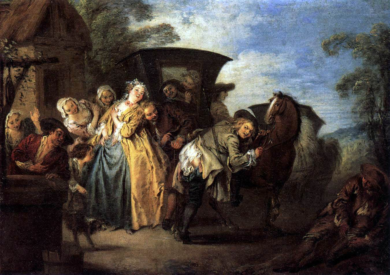  Jean Joseph Pater The Poet Roquebrun Breaks His Garter - Hand Painted Oil Painting