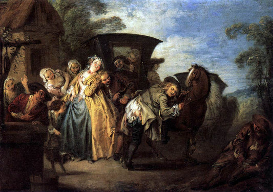  Jean Joseph Pater The Poet Roquebrun Breaks His Garter - Hand Painted Oil Painting