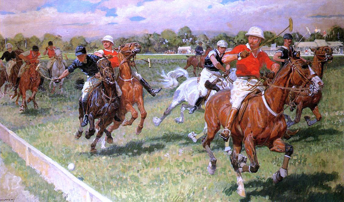  Ludwig Koch The Polo Game - Hand Painted Oil Painting