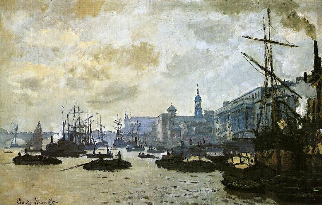  Claude Oscar Monet The Port of London - Hand Painted Oil Painting