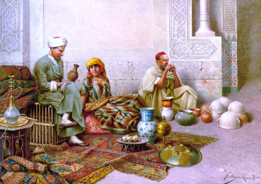  Francesco Ballesio The Pottery Sellers - Hand Painted Oil Painting