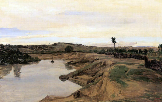  Jean-Baptiste-Camille Corot The Poussin Promenade (also known as Roman Campagna) - Hand Painted Oil Painting