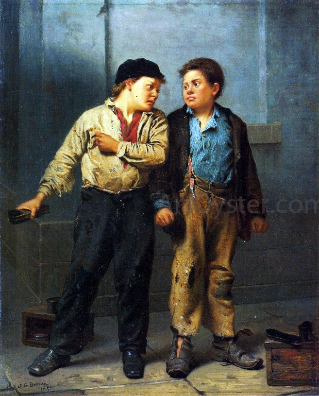  John George Brown The Quarrel - Hand Painted Oil Painting