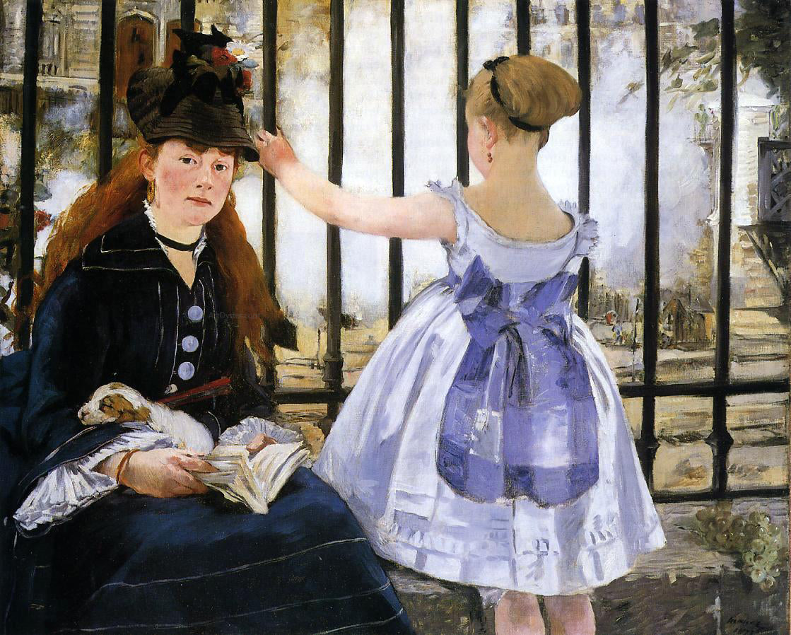 Edouard Manet The Railroad - Hand Painted Oil Painting