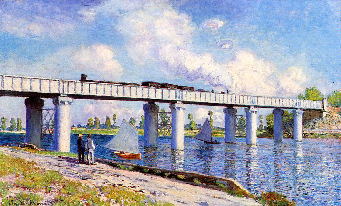  Claude Oscar Monet The Railroad Bridge at Argenteuil - Hand Painted Oil Painting