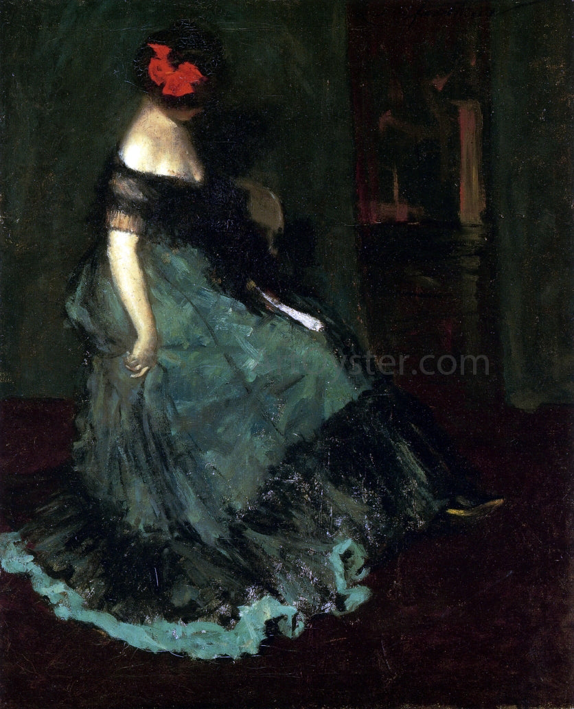 Charles Webster Hawthorne The Red Bow - Hand Painted Oil Painting