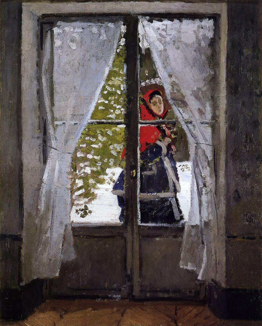  Claude Oscar Monet The Red Kerchief, Portrait of Madame Monet - Hand Painted Oil Painting