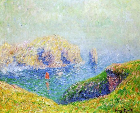  Henri Moret The Red Sail - Hand Painted Oil Painting