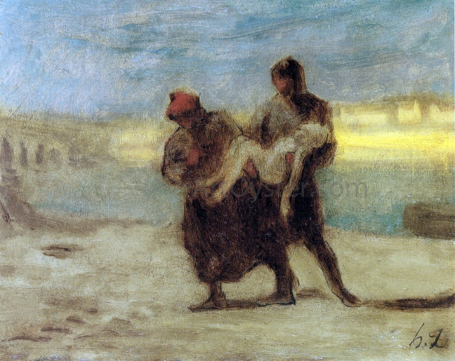  Honore Daumier The Rescue - Hand Painted Oil Painting
